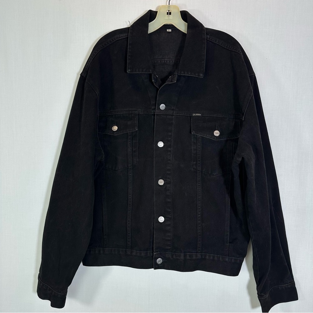 Guess 🌻 Men's Black Denim Jacket Sz L